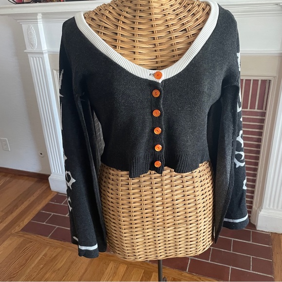 Elhoffer bell sleeve crop goth cardigan M - Picture 7 of 13